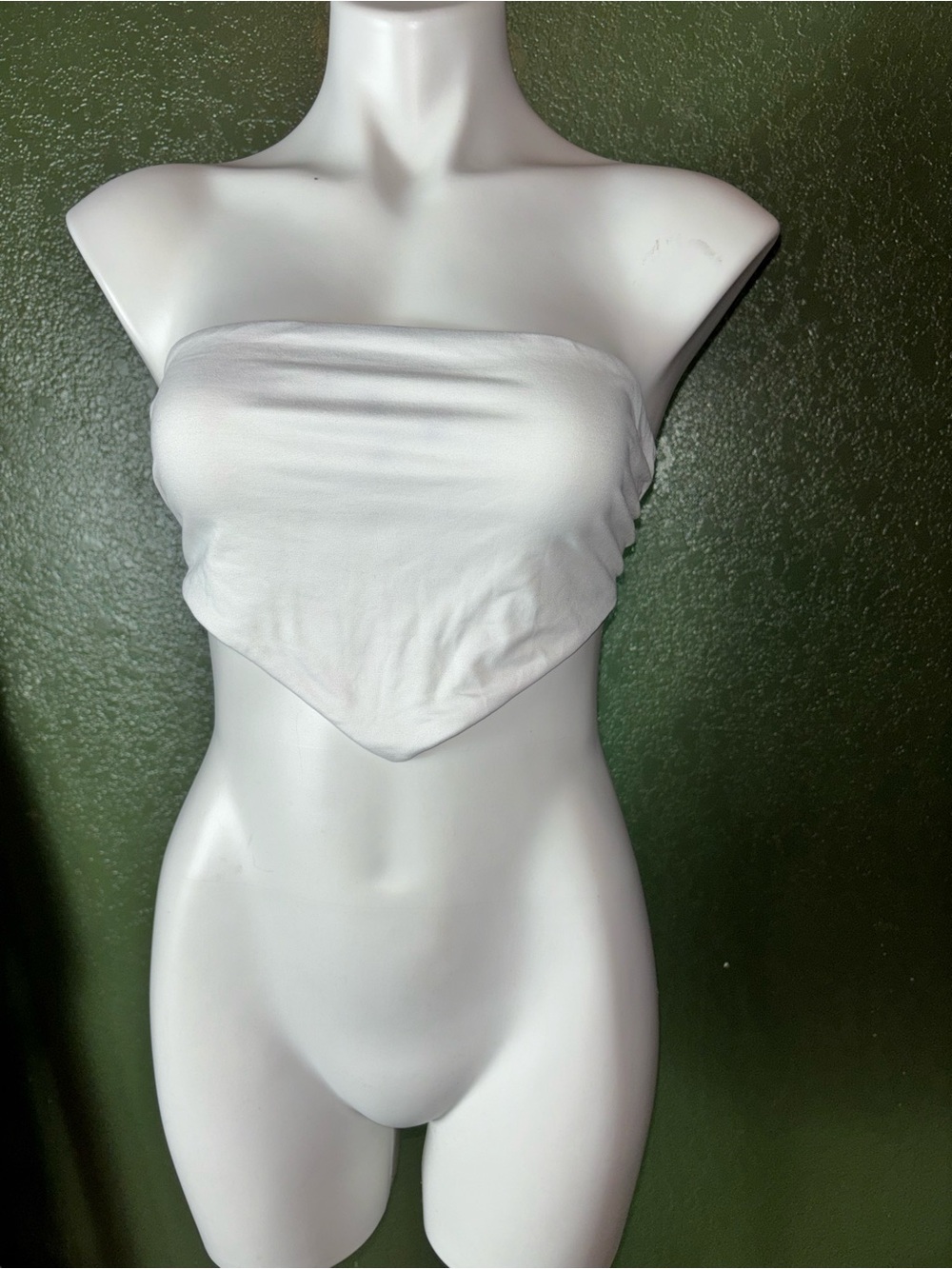 White Strapless Bandana-Front Tube Top